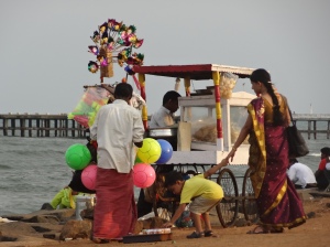 At the beach in Pondicherry.